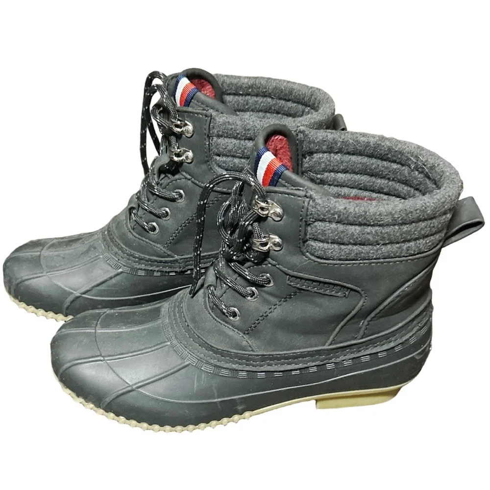 Tommy Hilfiger Black Duck Boots Women's Size 8M